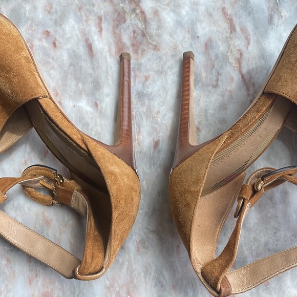 BURBERRY 🍁High Heel Authentic Sandals Suede - Picture 8 of 9